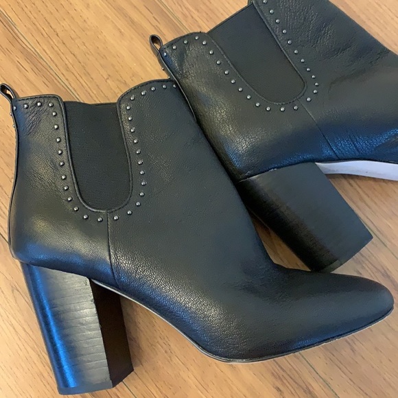 💕HP💕Saks Fifth Avenue black leather studded boots - Picture 10 of 16